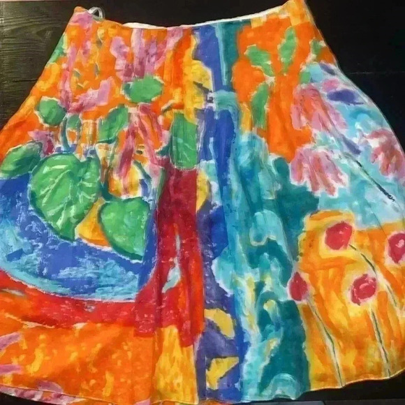 Lauren Ralph Lauren vibrant 100% cotton pleated skirt - Picture 5 of 6